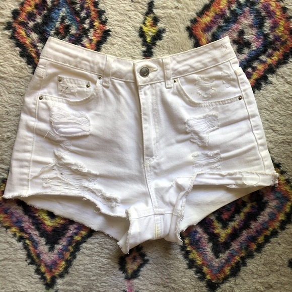 TOPSHOP MOTO MOM SHORTS - Picture 1 of 2